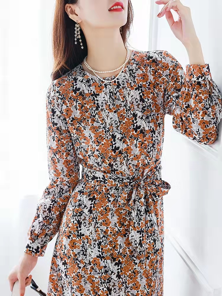 Affordable Pretty Luxury Oriental Printed Silk Dress