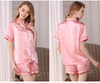 Silk Washable Satin Nightwear Silk Pajama Short Set Womens