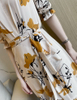 Washable Mulberry Flower Silk Midi Dress