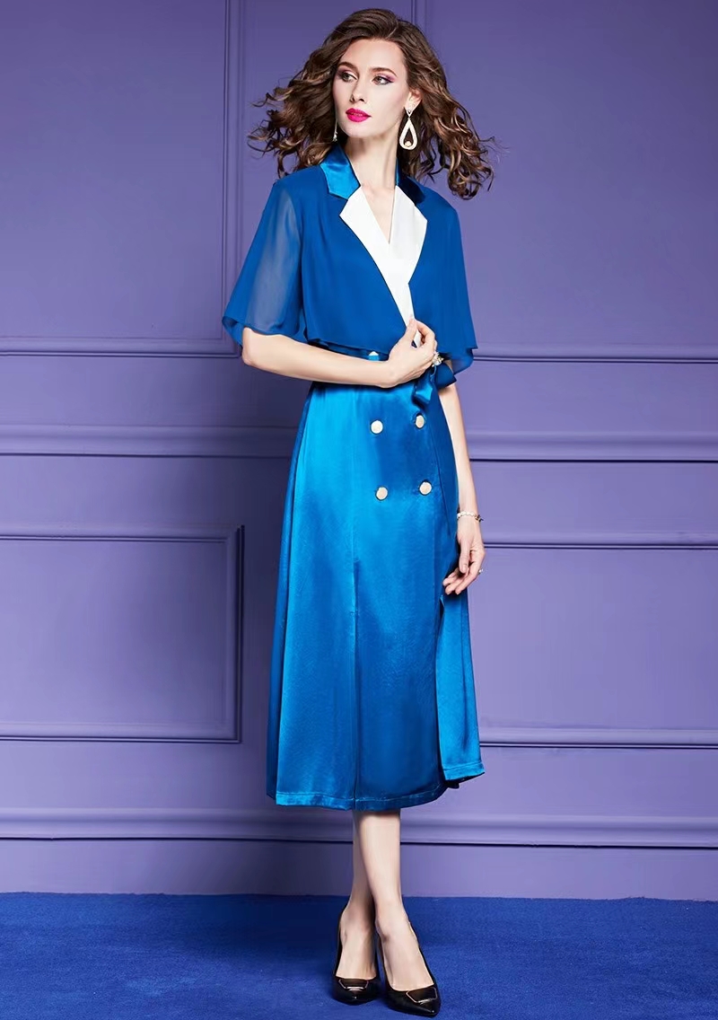 Silk Designer Dresses Satin Silk in Sky Blue