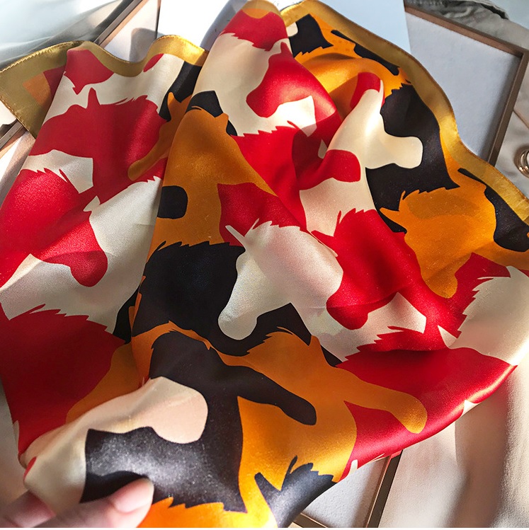 Summer Patterned Silk Fashion Scarf for Womens