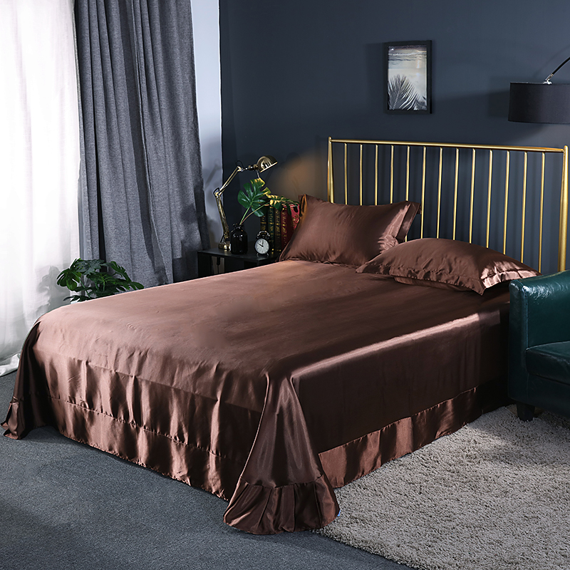 High Quality Luxury 100 Mulberry Silk Purple Bed Sheets