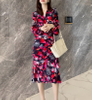 Floral Print Mulberry Silk Designer Dresses with Belt for Girls