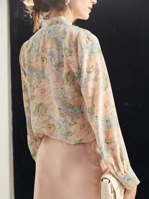  Ruffled Womens Silk Shirts And Blouses in Beautiful Printed